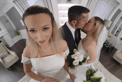 两个热辣的新娘在群交中被内射