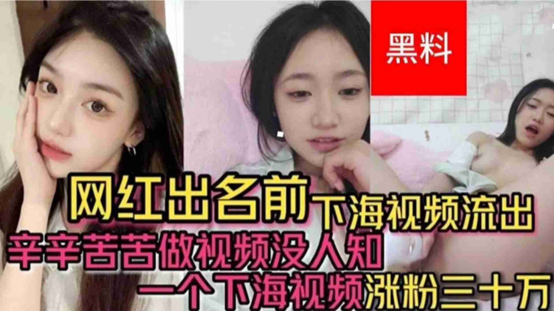 精选网红出名前下海视频流出，辛辛苦苦做视频无人知，一个下海视频涨粉30万