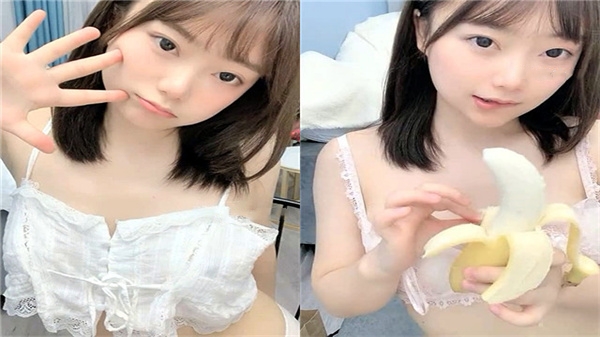 【幼齿】绝世美乳白虎逼 在线直播吃香蕉 露粉逼紫微